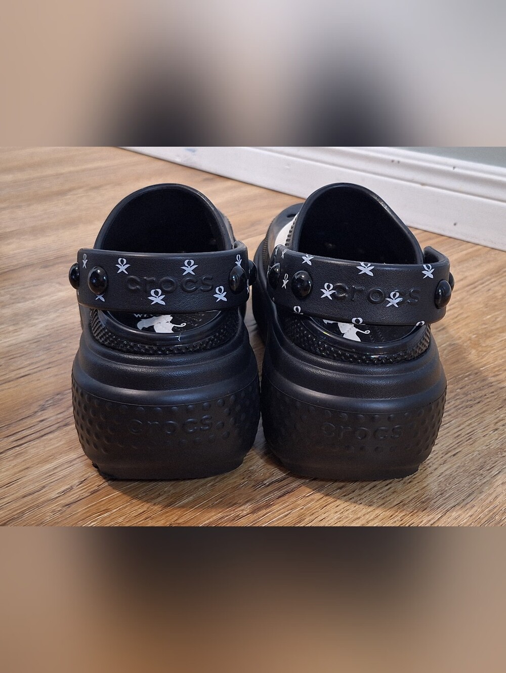 Wednesday Stomp Black & White Platform Crocs - 8 - Picture 5 of 11